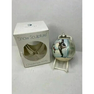 Vintage Norman Rockwell Ornament Snow Sculpture 1979